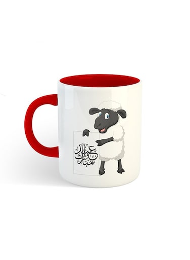 Eid Al-Adha Sheep Printed Mug White/Red