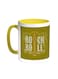 Rock And Roll Printed Coffee Mug Yellow/White 11ounce