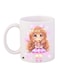 Cartoon Girl Printed Coffee Mug White/Pink/Brown