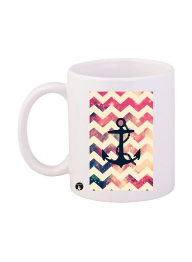 An Anchor Printed Mug White/Red/Yellow Standard Size