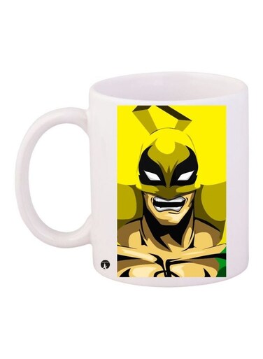 Cartoon Printed Coffee Mug White/Yellow/Black 11ounce