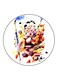 Flowers Printed Fridge Magnet Round Multicolour