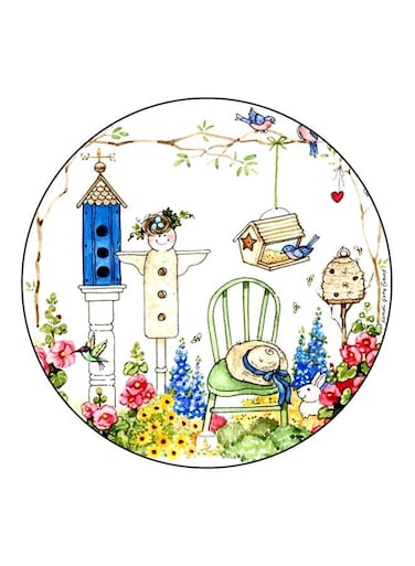 Cartoon Printed Fridge Magnet White/Green/Blue 5.5cm