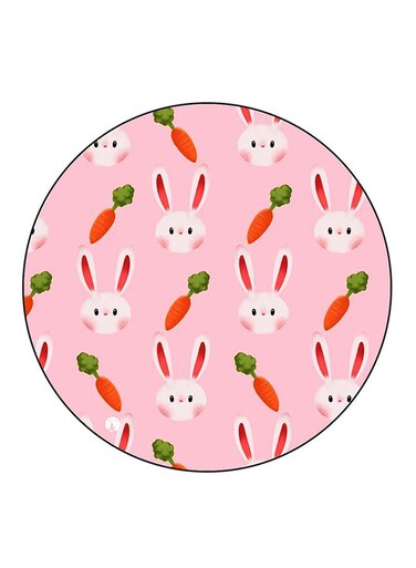 Rabbits Printed Fridge Magnet Round Multicolour