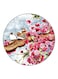 Flower And Birds Printed Fridge Magnet Pink/Grey/Brown 5.5cm