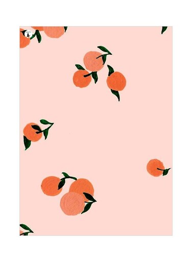 Fruits Themed Decorative Metallic Plate Pink/Orange/Green 20x15cm