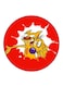 Catdog Printed Fridge Magnet Round Multicolour