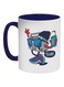 Cassette Recorder Printed Ceramic Coffee Mug Dark Blue/White/Grey 11ounce