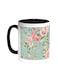 Open Roses Printed Coffee Mug Black White 11 ounce