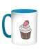 Cakes Printed Coffee Mug Blue/White/Brown 11ounce