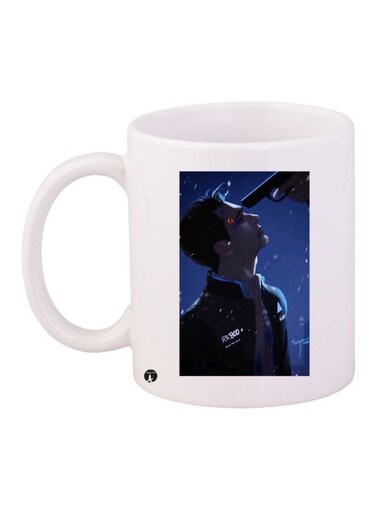 Anime Printed Coffee Mug White/Blue/Black 11ounce