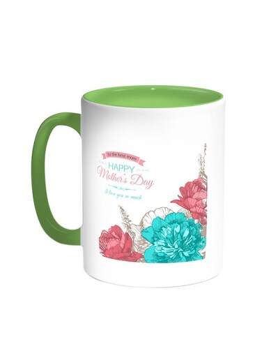 Happy Mother's Day Printed Coffee Mug Green/White 11ounce