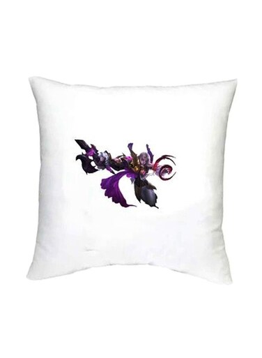 Mobile Legends Printed Decorative Cushion White/Purple/Black 16x16inch