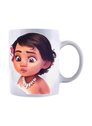 Baby Moana Printed Coffee Mug White/Brown/Pink