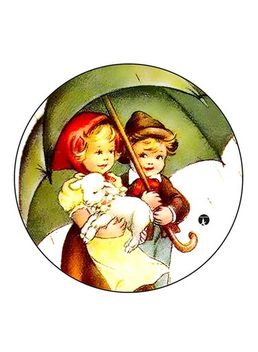 Vintage Art Printed Fridge Magnet Multicolour