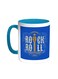 Rock And Roll Printed Coffee Mug Turquoise/White 11ounce