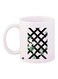 Floral Printed Coffee Mug White/Black/Green 11ounce