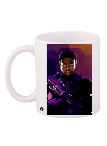 Black Panther Printed Coffee Mug White/Purple/Black 11ounce