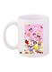 Cartoon Printed Coffee Mug White/Pink/Yellow 11ounce