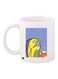 Fish Printed Coffee Mug White/Purple/Yellow 11ounce