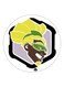 Printed Fridge Magnet Yellow/Pink/Brown 5.5cm
