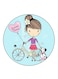 Girl Printed Fridge Magnet Round Multicolour