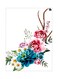 Floral Themed Metallic Plate Pink/Blue/Green 20x15cm