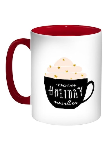 Moka Printed Coffee Mug Red/White/Black 11ounce