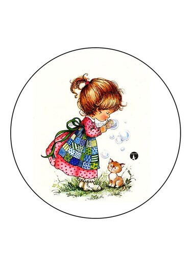 Vintage Art Printed Fridge Magnet Multicolour
