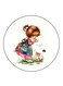 Vintage Art Printed Fridge Magnet Multicolour