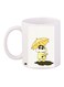 Cartoon Printed Coffee Mug White/Yellow/Black 11ounce