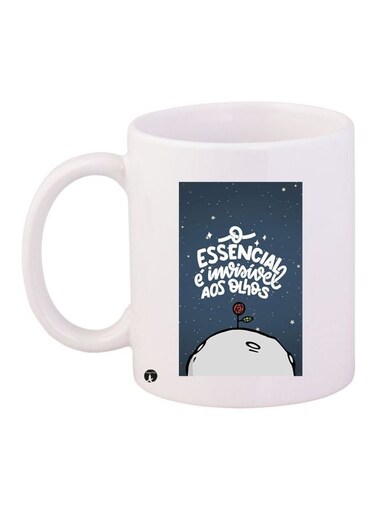 Quote Printed Coffee Mug White/Blue/Red 11ounce