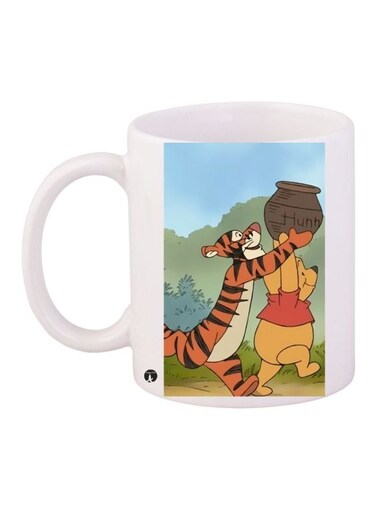 Winnie-The-Pooh Printed Coffee Mug White/Blue/Red 11ounce