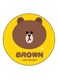 Bear Printed Fridge Magnet Brown/Yellow/Black 5.5cm