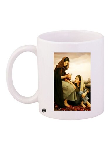 Women Printed Coffee Mug White/Brown/Beige 11ounce