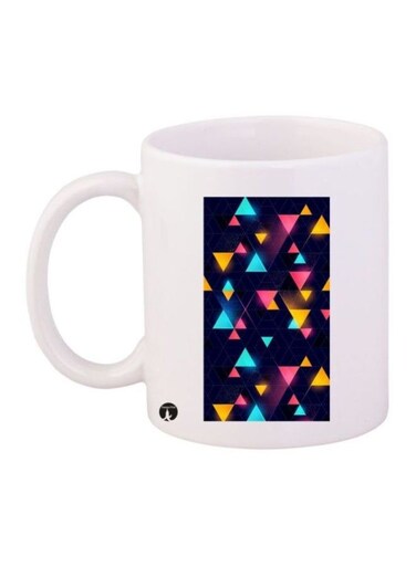 Triangle Printed Mug White/Blue/Pink