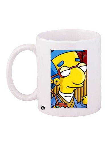 Cartoon Character Printed Coffee Mug White/Yellow/Blue 11ounce