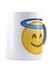 Smiling Face with Halo Emoji Emoji Coffee Mug White