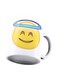 Smiling Face with Halo Emoji Emoji Coffee Mug White