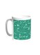 Arabic Letters Printed Coffee Mug White/Green 11ounce