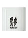 2-Piece Washroom Toilet Sign Wall Poster Black