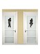 2-Piece Washroom Toilet Sign Wall Poster Black