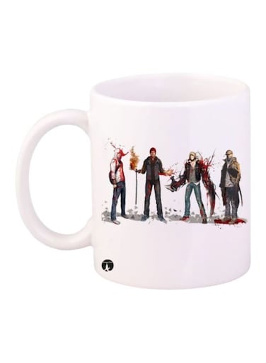 Printed Mug White/Red/Brown