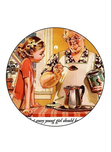 Vintage Art Printed Fridge Magnet Round Multicolour