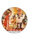Vintage Art Printed Fridge Magnet Round Multicolour