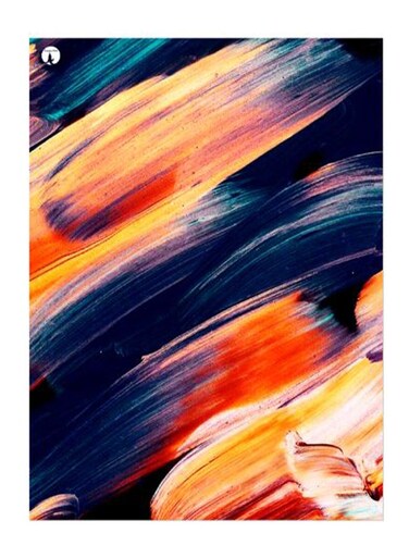 Abstract Printed Decorative Plate Blue/Green/Orange 20x15cm
