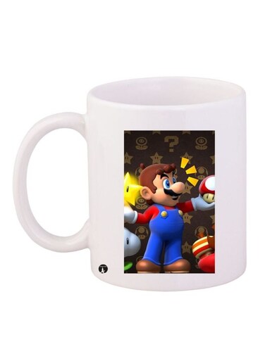 Super Mario Printed Coffee Mug White/Red/Blue