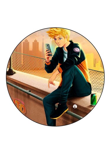 The Anime Naruto Printed Fridge Magnet Round Multicolour