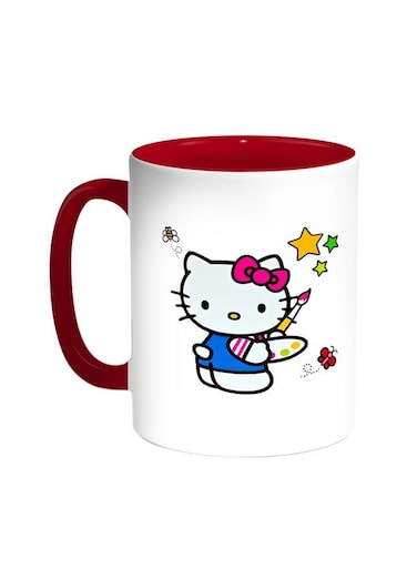 Hello Kitty Printed Coffee Mug Red/White 11ounce