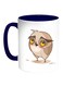 Owl Printed Coffee Mug White/Blue 11ounce